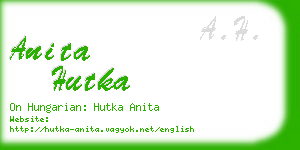 anita hutka business card